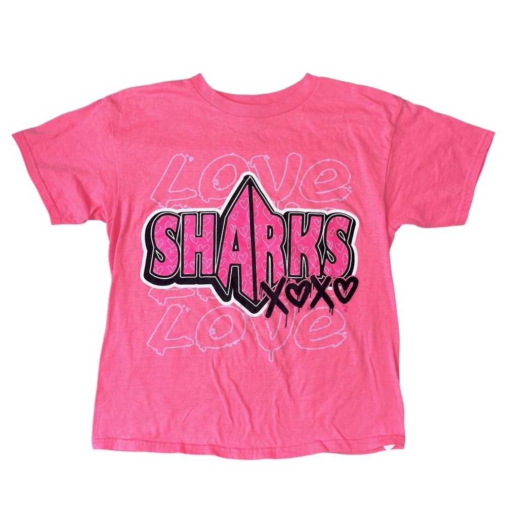 Cheer Pink Love Short Sleeve Sharks Tee